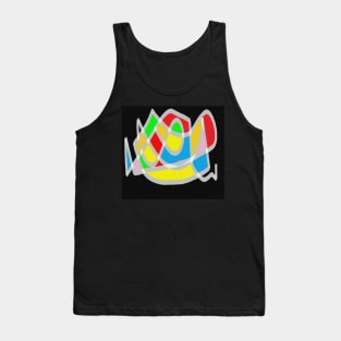 Abstract novedad black Tank Top